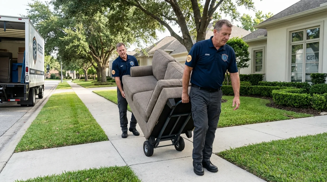 Local residential moving crew loading furniture in Collegeville, PA